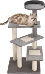 Gotagee Katzenkratzbaum mit Treppe und 5 Etagen in Beige Grau 48,5x48,5x100cm – Bild 1 von 1