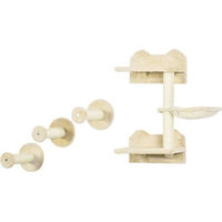 Produktbild von Gotagee Katzentreppe Set mit Kletterwand und Hängematte Beige Cremeweiss 4-teilig 40x28x73cm