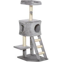 Produktbild von Gotagee Katzenturm Hellgrau mit Höhle, Spielball und Sisalstämmen 50x40x120cm