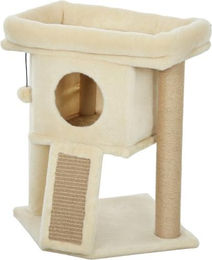 Gotagee Kratzbaum Beige mit Jute Kratzmatte Liegeplattform Spielball und Katzenhaus 40x40x57cm – Bild 1 von 1