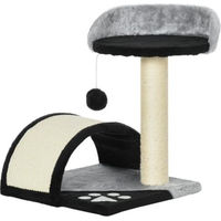 Produktbild von Gotagee Kratzbaum für Katzen in Schwarz mit Spielbällen und Sisalseil 35.5x37x46cm