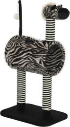 Gotagee Kratzbaum im Zebra Design mit Katzentunnel und Kratzstämmen Schwarz-Weiß 48,5x35x93cm – Bild 1 von 1