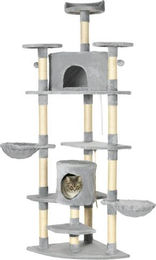 Gotagee Kratzbaum XXL Hellgrau 60x60x200cm mit Katzenhöhlen und Hängematten für große Katzen – Bild 1 von 1