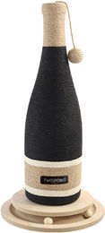 Gotagee Kratzsäule für Katzen in Weinflaschenform aus Natur-Sisal und Holz mit Spielball in Schwarz/Beige – Bild 1 von 1