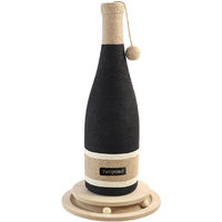 Produktbild von Gotagee Kratzsäule für Katzen in Weinflaschenform aus Natur-Sisal und Holz mit Spielball in Schwarz/Beige