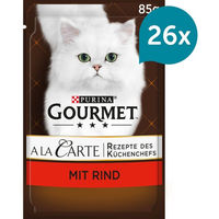 Produktbild von Gourmet A la Carte Katzenfutter Rind und Gemüse Adult 26x85g