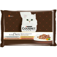 Produktbild von Gourmet A la Carte Katzenfutter Stückchen in Sauce mit Hochseefisch, Truthahn, Lachs und Ente 4x85 g