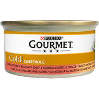 Produktbild von Gourmet Gold Casserole Nassfutter mit Ente und Pute Stückchen in Sauce für adulte Katzen 85 g