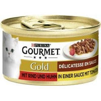 Produktbild von Gourmet Gold Délicatesse en Sauce Rind und Huhn Katzen Nassfutter Adult 12x85 g - 12 x 85 g