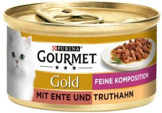 Gourmet Gold Feine Komposition Ente und Pute Katzen Nassfutter 12x85 g - 12 x 85 g – Bild 1 von 3