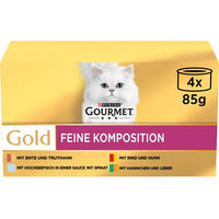 Produktbild von Gourmet Gold Feine Komposition Katzen Nassfutter Adult Mixpaket 12x85g