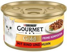 Gourmet Gold Feine Komposition Katzenfutter Adult Stückchen in Sauce Rind und Huhn 12 x 85 g - 12 x 85 g – Bild 1 von 4