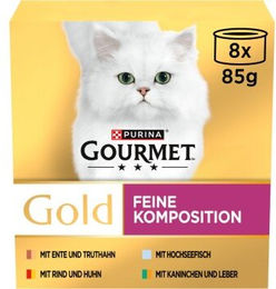 Gourmet Gold Feine Komposition Katzenfutter Nass Adult Stückchen in Sauce 8 x 85 g - 8 x 85 g – Bild 1 von 4
