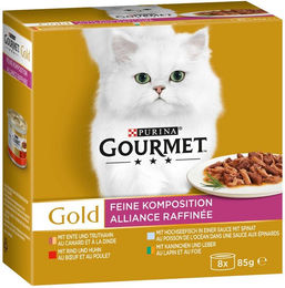 Produktbild von Gourmet Gold Feine Komposition Mixpaket für erwachsene Katzen 48x85g