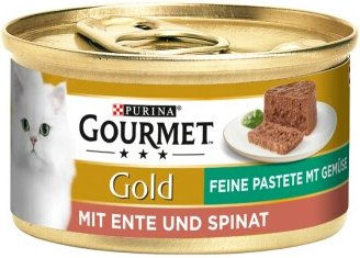 Gourmet Gold Feine Pastete Ente und Spinat 12x85 g Katzenfutter - 12 x 85 g – Bild 1 von 2