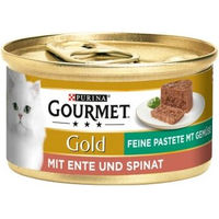Produktbild von Gourmet Gold Feine Pastete Ente und Spinat 12x85 g Katzenfutter - 12 x 85 g