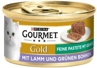 Gourmet Gold Feine Pastete Lamm und grüne Bohnen 12x85 g für Katzen - 12 x 85 g – Bild 1 von 3