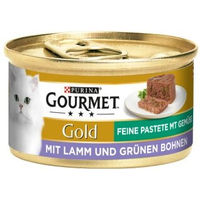 Produktbild von Gourmet Gold Feine Pastete Lamm und grüne Bohnen 12x85 g für Katzen - 12 x 85 g