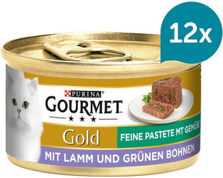 Produktbild von Gourmet Gold Feine Pastete mit Lamm und Gemüse für erwachsene Katzen 12x85g