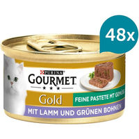 Produktbild von Gourmet Gold Feine Pastete mit Lamm und Gemüse für erwachsene Katzen 48x85g