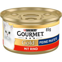 Produktbild von Gourmet Gold Feine Pastete mit Rind für Katzen Adult 24x85g
