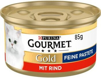 Gourmet Gold Feine Pastete Rind Katzenfutter 12x85 g - 12 x 85 g – Bild 1 von 3