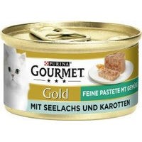 Produktbild von Gourmet Gold Feine Pastete Seelachs mit Gemüse für erwachsene Katzen 12 x 85 g ohne Farb- und Aromastoffe - 12 x 85 g