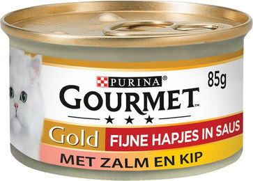 Gourmet Gold Feine Snacks in Soße Lachs und Huhn für erwachsene Katzen 24 x 85 g – Bild 1 von 2