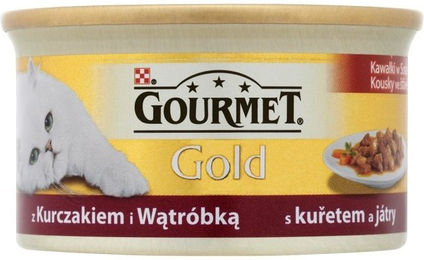 Produktbild von Gourmet Gold Katzen Nassfutter Huhn und Leber in Sauce für erwachsene Katzen 85 g