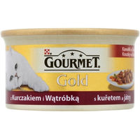 Produktbild von Gourmet Gold Katzen Nassfutter Huhn und Leber in Sauce für erwachsene Katzen 85 g