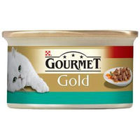 Produktbild von Gourmet Gold Katzen Nassfutter Lachs und Huhn in Sauce für erwachsene Katzen 85 g