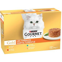 Produktbild von Gourmet Gold Katzen Nassfutter Raffiniertes Ragout Fleisch Mix Huhn Rind Thunfisch Lachs 12 x 85 g - 12 x 85 g