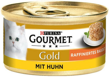 Produktbild von Gourmet Gold Katzen Nassfutter Ragout mit Huhn für Adult 24x85g
