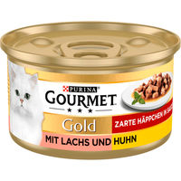 Produktbild von Gourmet Gold Katzen Nassfutter Stückchen in Sauce mit Lachs und Huhn Adult 24x85g - 12 x 85 g