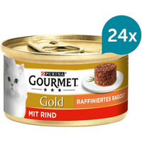 Produktbild von Gourmet Gold Katzenfutter Ragout mit Rind für Adult 24x85g