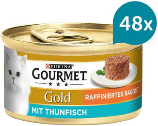 Produktbild von Gourmet Gold Katzenfutter Ragout mit Thunfisch für adulte Katzen 48x85g