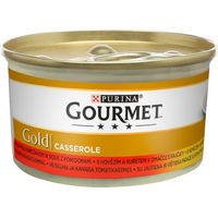 Produktbild von Gourmet Gold Katzenfutter Stückchen in Sauce mit Rind und Huhn für erwachsene Katzen 85 g