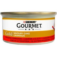 Produktbild von Gourmet Gold Katzenfutter Stückchen in Sauce Rind und Fisch für adulte Katzen 85 g