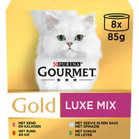 Produktbild von Gourmet Gold Luxe Mix Katzen Nassfutter Adult 8 x 85 g