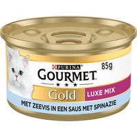 Produktbild von Gourmet Gold Luxe Mix Katzen Nassfutter Stückchen mit Fisch für Adult 24 x 85 g