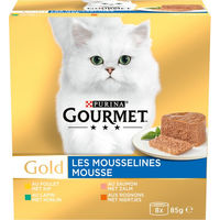 Produktbild von Gourmet Gold Mousse Huhn Lachs Kaninchen für Katzen 16 x 85 g