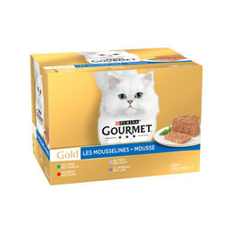 Produktbild von Gourmet Gold Mousse Katzenfutter Rind Leber Thunfisch und Pute 8 x 85 g