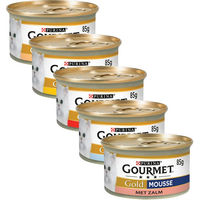 Produktbild von Gourmet Gold Mousse Rindfleisch für Katzen Adult ohne Farb- und Aromastoffe 48 x 85 g