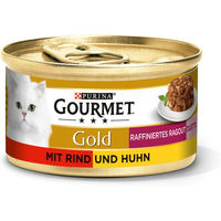 Produktbild von Gourmet Gold Raffiniertes Ragout Duetto mit Rind und Huhn Katzenfutter Adult 12x85g - 12 x 85 g