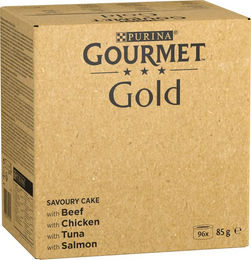 Gourmet Gold Raffiniertes Ragout Katzennassfutter Mix Rind Huhn Thunfisch Lachs Adult 96 x 85 g - 96 x 85 g – Bild 1 von 4