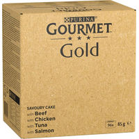 Produktbild von Gourmet Gold Raffiniertes Ragout Katzennassfutter Mix Rind Huhn Thunfisch Lachs Adult 96 x 85 g - 96 x 85 g