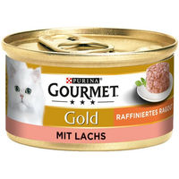 Produktbild von Gourmet Gold Raffiniertes Ragout mit Lachs für erwachsene Katzen 24x85g