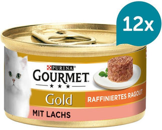 Produktbild von Gourmet Gold Raffiniertes Ragout mit Lachs für Katzen Adult 12x85g