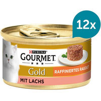 Produktbild von Gourmet Gold Raffiniertes Ragout mit Lachs für Katzen Adult 12x85g