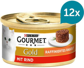 Produktbild von Gourmet Gold Raffiniertes Ragout mit Rind für erwachsene Katzen 12x85g